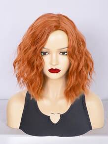 1入組短卷人造假髮和1入組假髮帽 - 橘色 - 查看 4