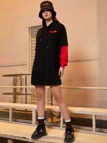 BATMAN X SHEIN Bat & Letter Graphic Crew Socks - Black - View 6