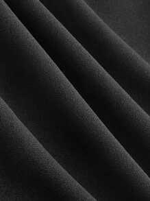 SHEIN MOD Áo liền quần nữ Thắt nút màu trơn Thanh lịch - màu đen - Xem 3