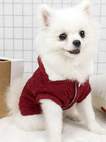 字母圖案連帽寵物外套