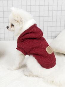字母圖案連帽寵物外套