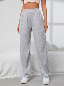 INAWLY Pantalones deportivos de cintura elástica con bolsillo oblicuo