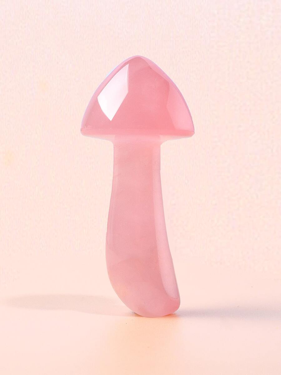 1pc Mushroom Design Stone Gua Sha Board - Pink - View 1