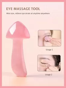1pc Mushroom Design Stone Gua Sha Board - Pink - View 3
