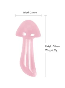 1pc Mushroom Design Stone Gua Sha Board - Pink - View 4