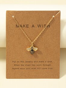 Rhinestone Decor Bee Charm Vòng cổ - Xem 1