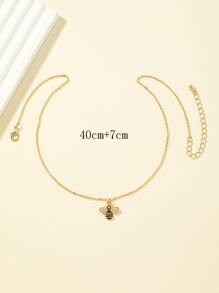 Rhinestone Decor Bee Charm Vòng cổ - Xem 4
