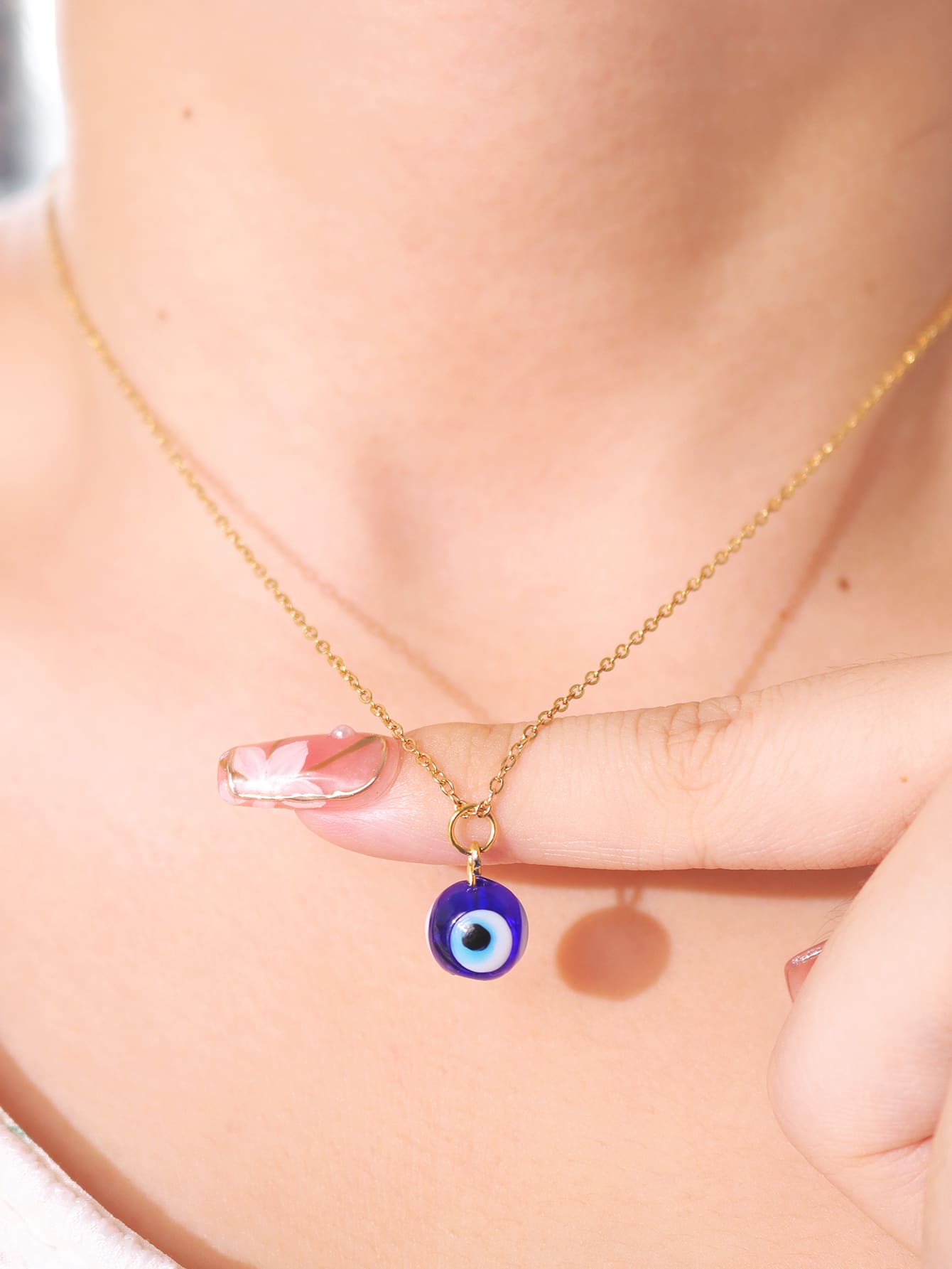 Evil Eye Charm Necklace - Multicolor - View 1