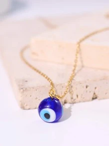 Evil Eye Charm Necklace - Multicolor - View 3