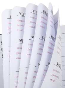 1 pieza Cuaderno con estampado de letra clave - Negro - Ver 4