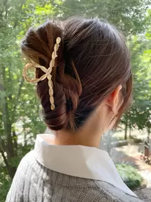 DAZY 仿珍珠装饰发爪优雅爪夹发夹发夹发颚夹发夹发夹发夹