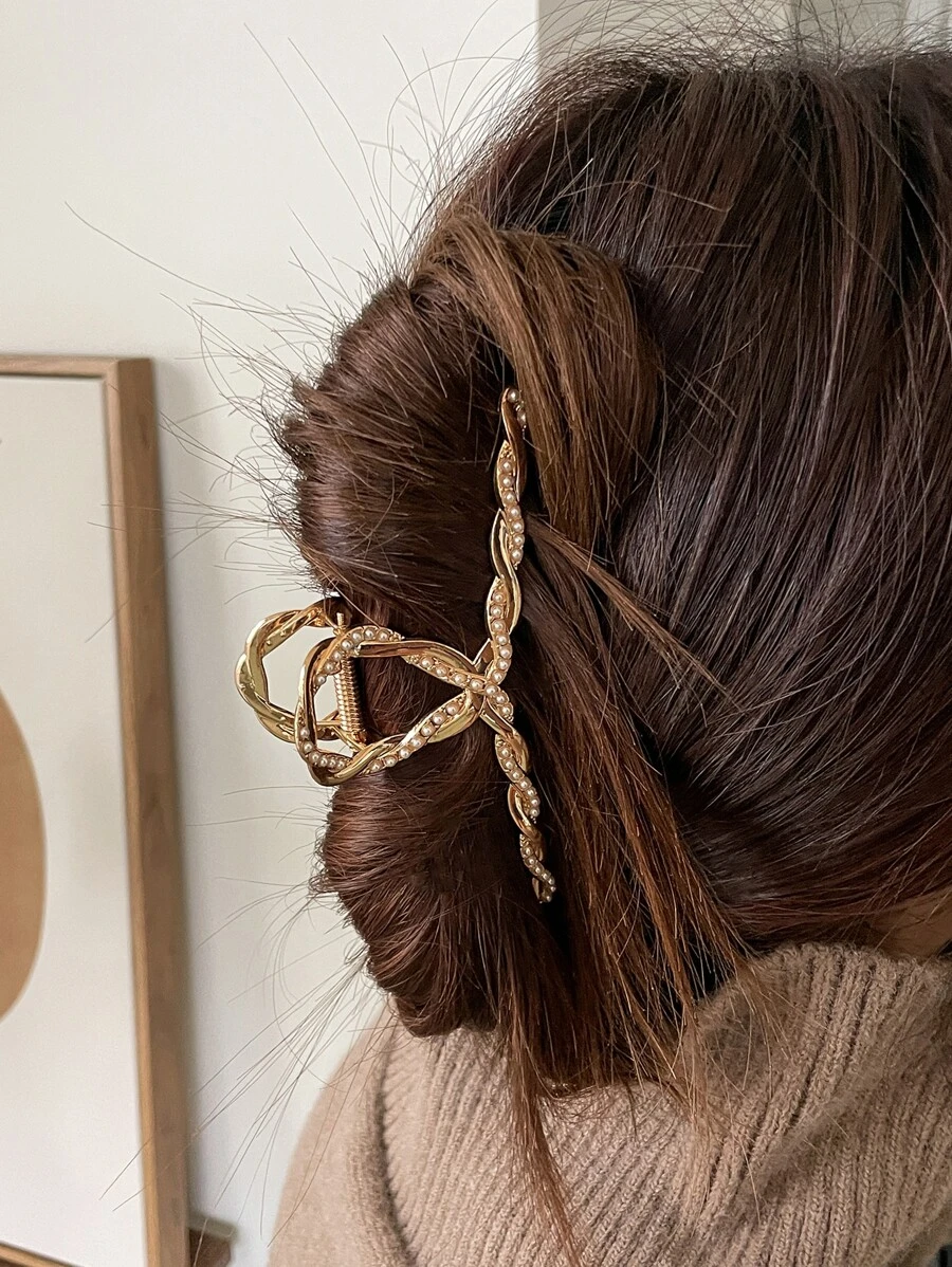 DAZY 仿珍珠装饰发爪优雅爪夹发夹发夹发颚夹发夹发夹发夹