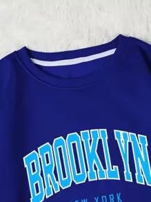 INAWLY Áo nỉ dài tay in chữ, giữ nhiệt, thích hợp cho lễ tốt nghiệp, giáo viên, mùa tựu trường, mùa thu. - Xanh đậm - Xem 6