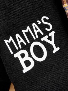 SHEIN 男嬰格紋和字母圖案連帽外套不帶T恤