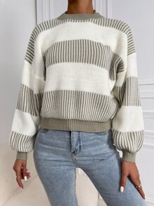 SHEIN Unity Colorblock Drop Shoulder Sweater - Multicolor - View 3