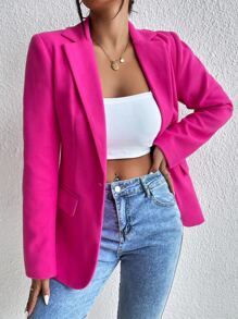 Chiquease 西裝領翻蓋細節單釦西裝外套