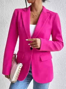 Chiquease 西裝領翻蓋細節單釦西裝外套