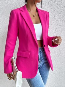 Chiquease 西裝領翻蓋細節單釦西裝外套