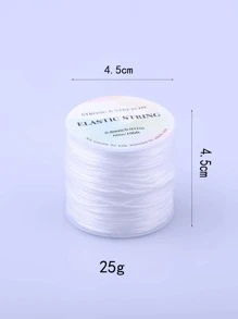 60m 彈性串珠繩線,用於項鍊、手鍊製作 - 白色 - 查看 3