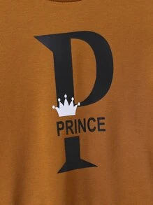 SHEIN Garçon Sweat-shirt à lettres & Pantalon de survêtement - Multicolore - Voir 3