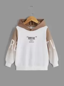 SHEIN 男童字母图案撞色卫衣 - 彩色 - 查看 1