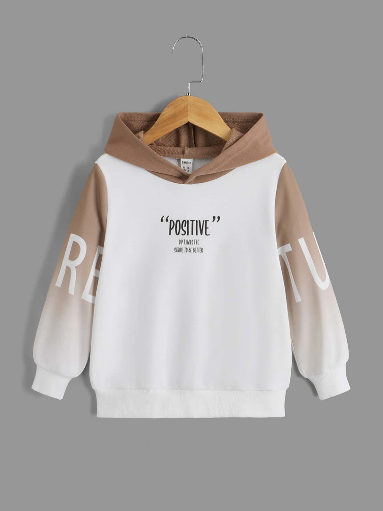 SHEIN 男童字母图案撞色卫衣 - 彩色 - 查看 1