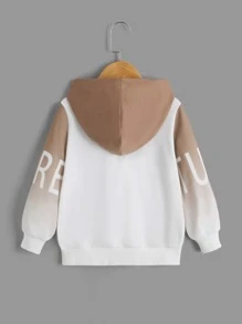 SHEIN 男童字母图案撞色卫衣 - 彩色 - 查看 2