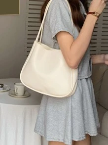 極簡風格單肩包帶內袋 - 米色 - 查看 1