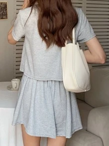 極簡風格單肩包帶內袋 - 米色 - 查看 4