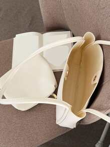 極簡風格單肩包帶內袋 - 米色 - 查看 7