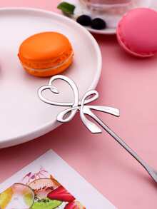 1支不銹鋼蝴蝶結形狀勺子 - 銀色 - 查看 2