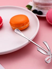 1支不銹鋼蝴蝶結形狀勺子 - 銀色 - 查看 3