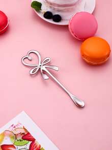 1支不銹鋼蝴蝶結形狀勺子 - 銀色 - 查看 5