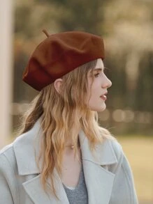 LEAJOURNO. 1頂針織貝雷帽,適用於女性/男性,復古且時尚的畫家帽,秋/冬季時尚優雅