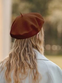 LEAJOURNO. 1頂針織貝雷帽,適用於女性/男性,復古且時尚的畫家帽,秋/冬季時尚優雅