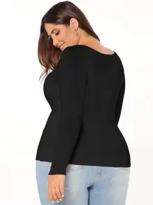 SHEIN BASICS Camiseta unicolor forma ajustada