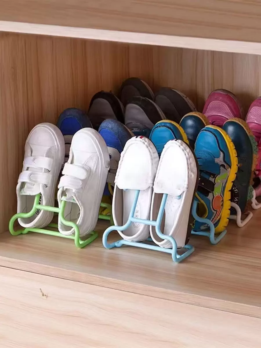 2入組塑料鞋架創意隨機顏色便攜式實用懸掛式乾燥鞋架鞋盒 - 彩色 - 查看 1