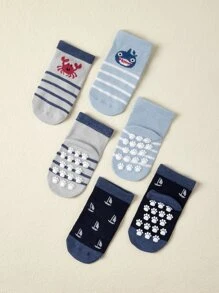 Bộ 3 đôi tất chống trượt, thiết kế dễ thương, thích hợp mang hàng ngày. - Nhiều màu - Xem 3