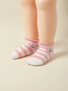 3pairs Baby Cartoon Graphic Socks