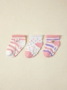 3pairs Baby Cartoon Graphic Socks