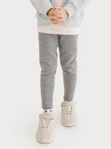 小女童雜色針織保暖緊身打底褲