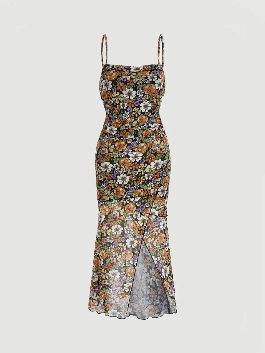 SHEIN MOD Đầm Trọn gói Xù nhỏ Hoa Boho - Nhiều màu - Xem 1