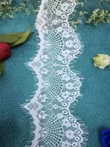 1roll Flower Design DIY Webbing Lace - trắng - Xem 1