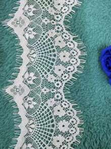1roll Flower Design DIY Webbing Lace - trắng - Xem 2