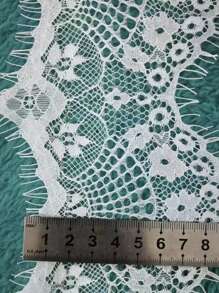 1roll Flower Design DIY Webbing Lace - trắng - Xem 3