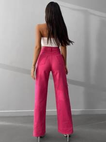 RueChic Zip Fly Slant Pocket Jeans - Pink - View 2