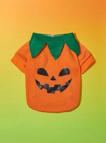 1入組寵物萬聖節裝套頭毛衣,可愛卡通南瓜圖案 - 彩色 - 查看 1