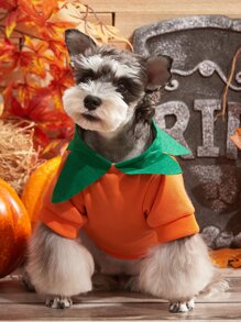 1入組寵物萬聖節裝套頭毛衣,可愛卡通南瓜圖案 - 彩色 - 查看 5