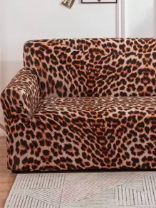 Leopard Print Stretchy Sofa Slipcover - Multicolor - View 1