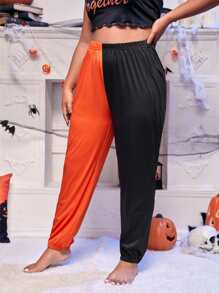 Hơn Halloween Hai âm Quả bí ngô & Bộ xương In tay Quần ngủ - Nhiều màu - Xem 5